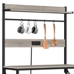 Yaheetech 63″ H Kitchen Baker’s Racks With 2 AC Outlets, 4-Tier Microwave Oven Stand -Restaurant Furniture Store GUEST 715ced1f 3b3a 46fb acc4 d9ef17557573