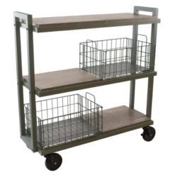 Cart System With Wheels 3 Tier Green - Atlantic