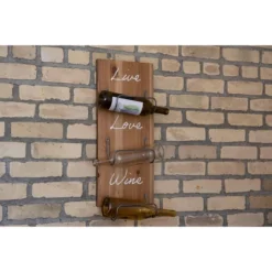 Three Bottle "Live Love Wine" Wood Wall Mount Wine Rack - Foreside Home & Garden -Restaurant Furniture Store GUEST 723d6c7d 4147 44f5 b211 33ebe243a6db