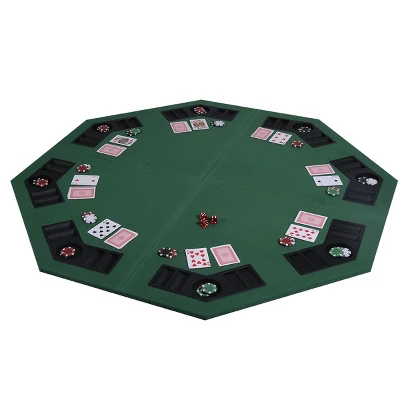 Costway 48" Green Octagon 8 Player Four Fold Folding Poker Table Top & Carrying Case 3 Costway 48" Green Octagon 8 Player Four Fold Folding Poker Table Top & Carrying Case