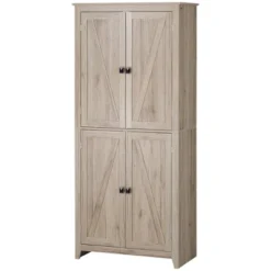 HOMCOM 72" Freestanding 4-Door Kitchen Pantry, Storage Cabinet Organizer With 4-Tiers, And Adjustable Shelves, Natural -Restaurant Furniture Store GUEST 730e8f62 f819 4e8e 86ea 064402eb2a25