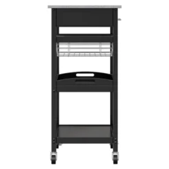 Julia Granite Top Kitchen Cart Wood/Black - Winsome -Restaurant Furniture Store GUEST 739b5082 170a 4c97 aad8 259fd2d3c5b2
