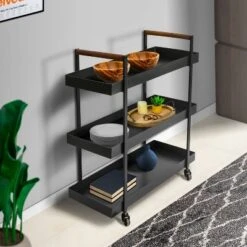 Metal Frame Bar Cart With Tray Shelves Black - The Urban Port 12 Metal Frame Bar Cart With Tray Shelves Black - The Urban Port -Restaurant Furniture Store GUEST 73a58ef0 237c 426f 8da2 fedaca24b07b