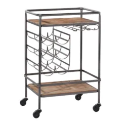Metal And Wood 2 Tiered Wine Rack Chart Gray - Olivia & May 28 Metal And Wood 2 Tiered Wine Rack Chart Gray - Olivia & May -Restaurant Furniture Store GUEST 74a84fbc b652 418d b021 162d650e1b1d