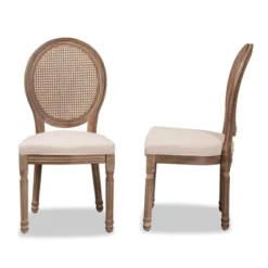 Set Of 2 Louis Fabric Upholstered With Rattan And Wood Dining Chairs Beige/Brown - Baxton Studio 12 Set Of 2 Louis Fabric Upholstered With Rattan And Wood Dining Chairs Beige/Brown - Baxton Studio -Restaurant Furniture Store GUEST 767533fb a35a 4c1a bc95 d088344f5f56