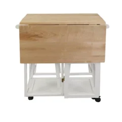 Square Hardwood Drop Leaf Table Top Breakfast Cart Natural/White - Flora Home 22 Square Hardwood Drop Leaf Table Top Breakfast Cart Natural/White - Flora Home -Restaurant Furniture Store GUEST 78313308 3990 4168 bd25 e1be857d323b