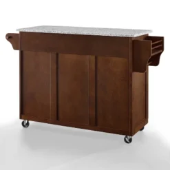 Eleanor Granite Top Kitchen Cart Mahogany/Gray - Crosley -Restaurant Furniture Store GUEST 79ad2229 a047 45a3 aec2 d49294792320