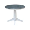 36" Dining Height Morse Round Top Pedestal Drop Leaf Dining Table White/Heather Gray - International Concepts -Restaurant Furniture Store GUEST 79fb2fb2 d7dd 4555 87e9 c211da3d9b32