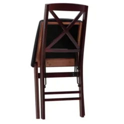 Set Of 2 Triena X Back Folding Chair Upholstered Seat Espresso - Linon -Restaurant Furniture Store GUEST 7a1b3498 fa08 4720 a46a 3314255cefba