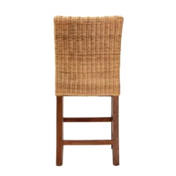 Racquel Natural Rattan And Mahogany Wood Counter Height Barstool Walnut Brown - Bali & Pari -Restaurant Furniture Store GUEST 7a977398 6507 43e7 a65d 05338e3f6f49