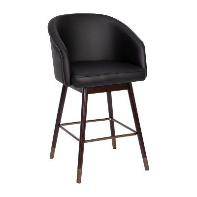 Flash Furniture Margo Commercial Grade Mid-Back Modern Barstool With Beechwood Legs And Curved Back 3 Flash Furniture Margo Commercial Grade Mid-Back Modern Barstool With Beechwood Legs And Curved Back