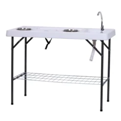 Outsunny Portable Folding Camping Table With Sink, Faucet, Dual Stainless Steel Basins, And Accessories For Fish Cleaning, 50" 11 Outsunny Portable Folding Camping Table With Sink, Faucet, Dual Stainless Steel Basins, And Accessories For Fish Cleaning, 50" -Restaurant Furniture Store GUEST 7b93b44d 525b 450c 8db4 135b18d53d72