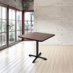 36" Square Composite Core Dining Table Laminated Mahogany With Black Steel Base - Hampden Furnishings -Restaurant Furniture Store GUEST 7c3a64ca 4f5f 45c2 abae 5ee1f12232af