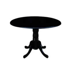 Set Of 3 42" Dual Table With 2 Mission Chairs Dining Sets Black - International Concepts