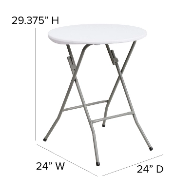 Emma And Oliver 2-Foot Round Granite White Plastic Folding Table - Banquet / Event Folding Table 5 Emma And Oliver 2-Foot Round Granite White Plastic Folding Table - Banquet / Event Folding Table - Image 3