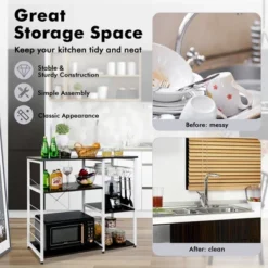 Costway Industrial Kitchen Baker's Rack Microwave Stand Utility Home Shelf W/ 6 Hooks 17 Costway Industrial Kitchen Baker's Rack Microwave Stand Utility Home Shelf W/ 6 Hooks -Restaurant Furniture Store GUEST 7f6a4dee ec49 437a 9b0c ff4e84dc850f