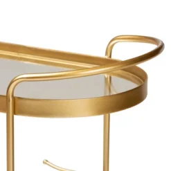 Kamal Glam Brushed Metal And Mirrored Glass 2 Tier Mobile Wine Bar Cart Gold - Baxton Studio 19 Kamal Glam Brushed Metal And Mirrored Glass 2 Tier Mobile Wine Bar Cart Gold - Baxton Studio -Restaurant Furniture Store GUEST 7fdb4788 9cc6 44ae 9d85 7ff4ff08d113