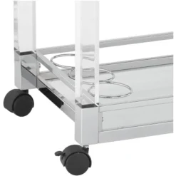 Studio 55D Rossi 32 3/4" Wide Clear Acrylic And Chrome Rolling Serving Bar Cart -Restaurant Furniture Store GUEST 80baacdf 18f9 4bd5 8599 7a6a51221fdb