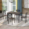 Modernluxe 5-Piece Wooden Dining Set With Metal Frame And 4 Ergonomic Chairs Brown-Industrial -Restaurant Furniture Store GUEST 80de06f4 b0cd 462a bf8e 124448688679