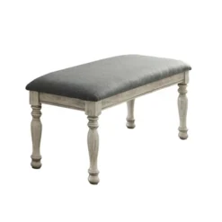 6pc Gordon Transitional Dining Set With Bench Gray/Beige - HOMES: Inside + Out -Restaurant Furniture Store GUEST 81c10750 a29d 4cc8 a9c3 b0828ef11e18