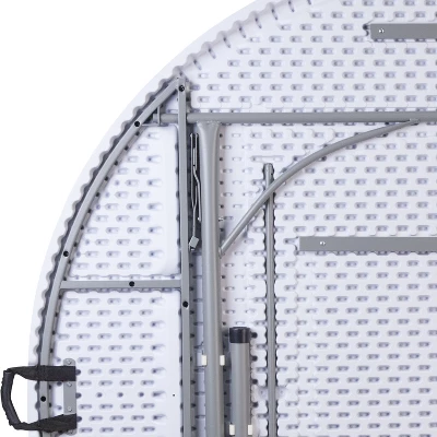 Flash Furniture 5.89-Foot Round Bi-Fold Granite White Plastic Banquet And Event Folding Table With Carrying Handle 7 Flash Furniture 5.89-Foot Round Bi-Fold Granite White Plastic Banquet And Event Folding Table With Carrying Handle - Image 5