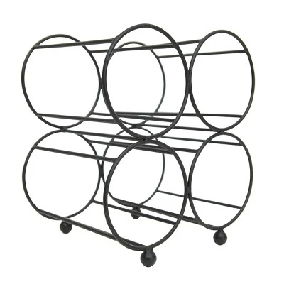 Black Metal Wine Bottle Holder - Foreside Home & Garden 3 Black Metal Wine Bottle Holder - Foreside Home & Garden