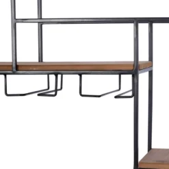 Metal Geometric 7 Bottle Wall Wine Rack With 5 Glass Holder Slots Black - Olivia & May 18 Metal Geometric 7 Bottle Wall Wine Rack With 5 Glass Holder Slots Black - Olivia & May -Restaurant Furniture Store GUEST 835a57f1 77d6 45fc 87b9 e9b0eda61562