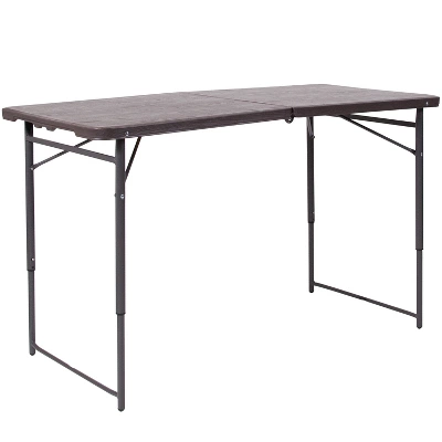 Emma And Oliver 4-Foot Height Adjustable Bi-Fold Dark Gray Plastic Folding Table With Handle 12 Emma And Oliver 4-Foot Height Adjustable Bi-Fold Dark Gray Plastic Folding Table With Handle - Image 10