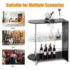 Costway Wine Rack Unit W/Tempered Glass Shelf & Glass Holders Glossy Black 16 Costway Wine Rack Unit W/Tempered Glass Shelf & Glass Holders Glossy Black -Restaurant Furniture Store GUEST 84516283 57a1 4d03 8776 b80a799ec77f