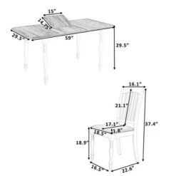 5 PCS Mid-Century Extendable Dining Table Set With 15inch Butterfly Leaf And 4 Upholstered Chairs-ModernLuxe -Restaurant Furniture Store GUEST 850f4a90 4937 4cf3 aabb b4532158cb22
