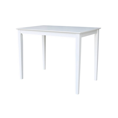 Set Of 5 30"x48" Counter Height Dining Table With 4 X Back Stools White - International Concepts 4 Set Of 5 30"x48" Counter Height Dining Table With 4 X Back Stools White - International Concepts - Image 2