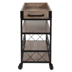 Emma And Oliver Light Oak Wood Kitchen Bar Cart, Stemware Rack And Locking Casters -Restaurant Furniture Store GUEST 87ab3f22 dac1 40c0 965f 870a5df3bb5a