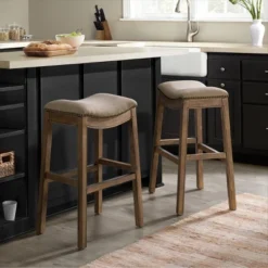 Set Of 2 Williston Bar Height Stools - Alaterre Furniture