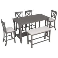 6-Piece Counter Height Dining Table Set Table With 4 Chairs And 1 Benchs - ModernLuxe -Restaurant Furniture Store GUEST 88e766dc 6f40 4981 83fe f729f21271d8