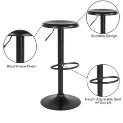 Merrick Lane Retro Style Height Adjustable Barstool With Footrest -Restaurant Furniture Store GUEST 896f13e5 e08c 4380 aa24 e3df8c12e444