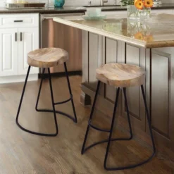 Wooden Saddle Seat Barstool Brown And Black - The Urban Port -Restaurant Furniture Store GUEST 898036fd 5589 43da ba80 2e0b38fda638