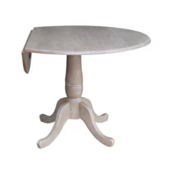Nathaniel Round Dual Drop Leaf Pedestal Table Gray Taupe - International Concepts -Restaurant Furniture Store GUEST 8a09f474 76ab 4076 996b a697522cec48