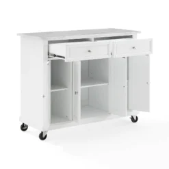 Avery Kitchen Island/Cart Distressed White/White Marble - Crosley -Restaurant Furniture Store GUEST 8a56334d ee87 437b b87b de7a3d36aadf