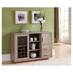 Mellie Sliding Door Buffet Server - Light Oak - HOMES: Inside + Out