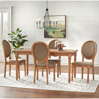 59" Toscana Wide Rectangular Dining Table With Drawers Driftwood - Lifestorey 4 59" Toscana Wide Rectangular Dining Table With Drawers Driftwood - Lifestorey - Image 2