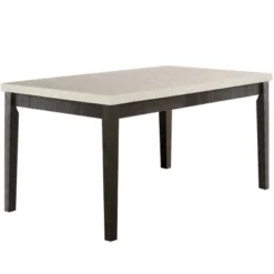 Nolan Dining Table White Marble/Salvage Dark Oak - Acme Furniture