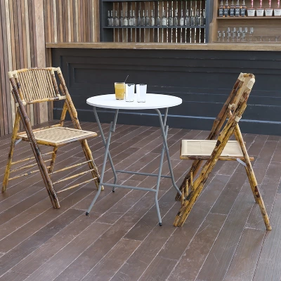 Emma And Oliver 2-Foot Round Granite White Plastic Folding Table - Banquet / Event Folding Table 3 Emma And Oliver 2-Foot Round Granite White Plastic Folding Table - Banquet / Event Folding Table