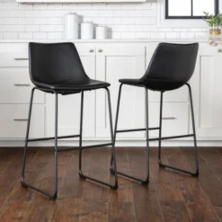Set Of 2 Laslo Modern Upholstered Faux Leather Barstools - Saracina Home -Restaurant Furniture Store GUEST 8d2bb147 9e27 4a9c a007 2ebc8531c0c0