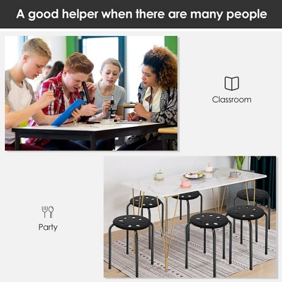 Costway Set Of 6 Portable Plastic Stack Stools Backless Classroom Seating 8 Costway Set Of 6 Portable Plastic Stack Stools Backless Classroom Seating - Image 6