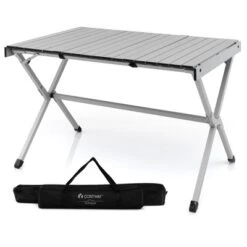 Costway 4-6 Person Portable Aluminum Camping Table Lightweight Roll Up Table Grey/Brown 22 Costway 4-6 Person Portable Aluminum Camping Table Lightweight Roll Up Table Grey/Brown -Restaurant Furniture Store GUEST 924ebddc 8554 4ec9 abe2 82e0481206a6