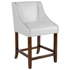 Merrick Lane Taylorsville 24 Inch Counter Height Stool With Nailhead Trim -Restaurant Furniture Store GUEST 9316b685 6d48 4e5a 9407 7ab78c6d127c