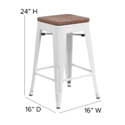 Merrick Lane Backless Metal Dining Stool With Wooden Seat For Indoor Use -Restaurant Furniture Store GUEST 938801c8 c88e 47f9 9984 5424c0621ff4