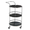 Contemporary Stainless Steel And Smoke Glass Bar Cart Silver - Olivia & May