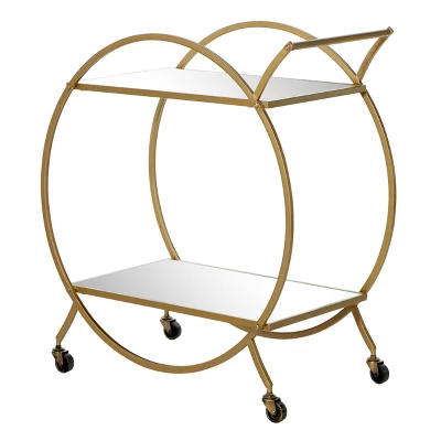 Contemporary Glam Metal Bar Cart - Olivia & May 10 Contemporary Glam Metal Bar Cart - Olivia & May - Image 8