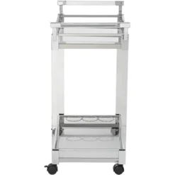 Studio 55D Rossi 32 3/4" Wide Clear Acrylic And Chrome Rolling Serving Bar Cart -Restaurant Furniture Store GUEST 950fd11e a99a 414d b644 7033c1f5c082